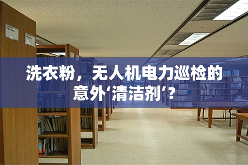 洗衣粉，无人机电力巡检的意外‘清洁剂’？